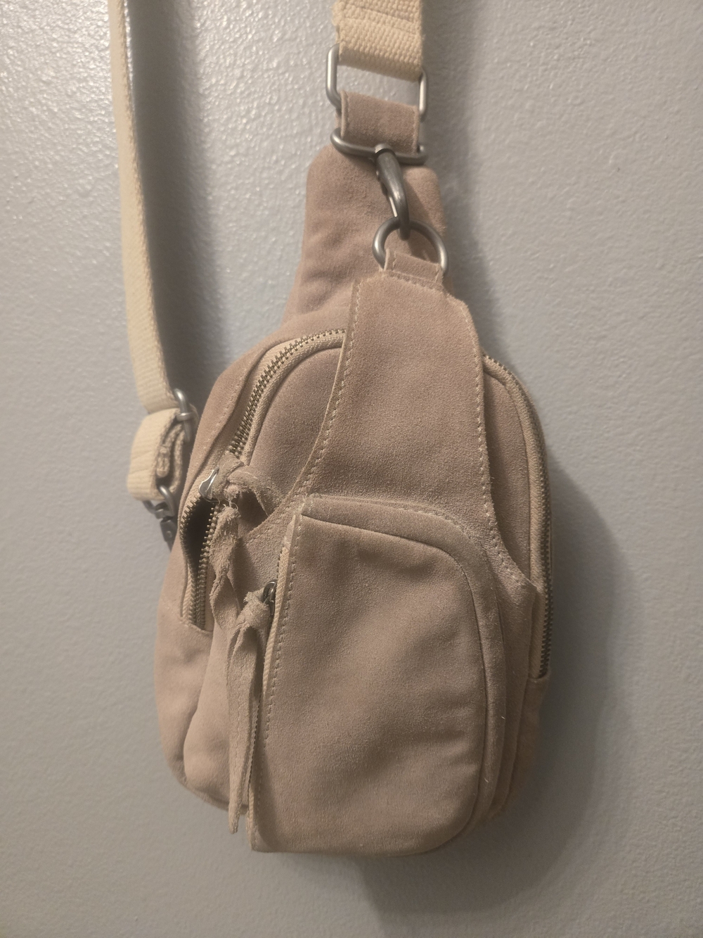 Free People Neutral Beige Crossbody Sling Bag - Picture 3 of 10